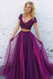 beaded-top-plum-two-piece-prom-dresses-with-short-sleeves