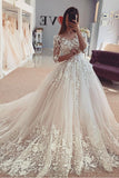 beautiful-floral-lace-wedding-bridal-gown-with-sleeves