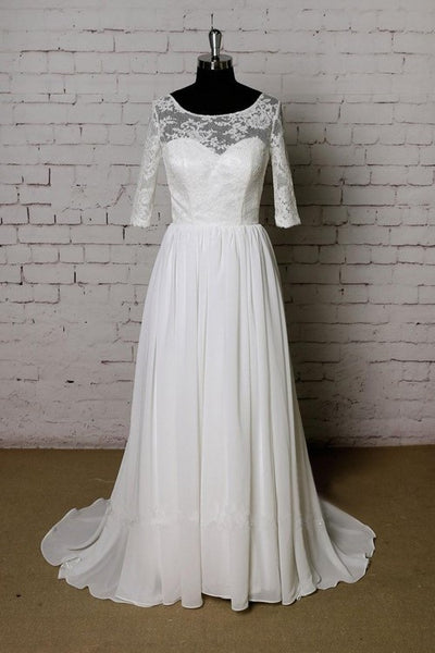 beautiful-lace-chiffon-modest-wedding-dresses-with-sleeves-uk