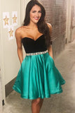 black-and-green-homecoming-dresses-with-rhinestones-belt