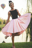 black-and-pink-hi-lo-homecoming-dresses-sleeveless