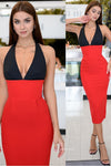 black-red-cocktail-party-gown-with-halter-neckline