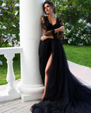 black-v-neckline-prom-dresses-beaded-illusion-tulle-with-long-train-3