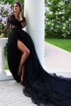 black-v-neckline-prom-dresses-beaded-illusion-tulle-with-long-train