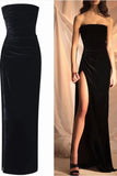 black-velvet-prom-dresses-with-high-thigh-split