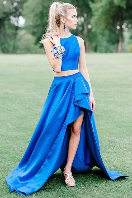 blue-two-piece-prom-gown-with-asymmetrical-skirt