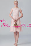 boat-neck-a-line-pink-lace-and-chiffon-short-bridesmaid-gown