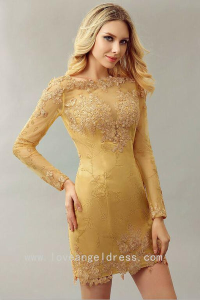 boat-neck-lace-gold-beaded-cocktail-dresses-long-sleeve