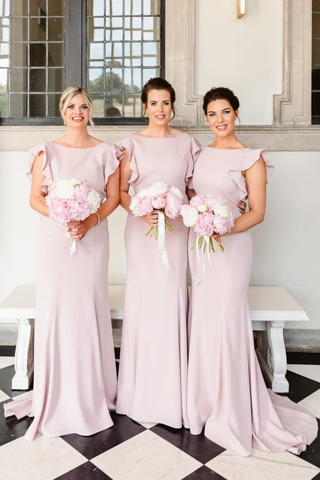 Lace&Chiffon Short Bridesmaid Dress Off-the-shoulder