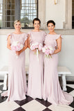 boat-neck-long-bridesmaid-gown-with-flounced-sleeves