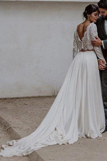 boho-lace-long-sleeves-wedding-gown-two-pieces-1
