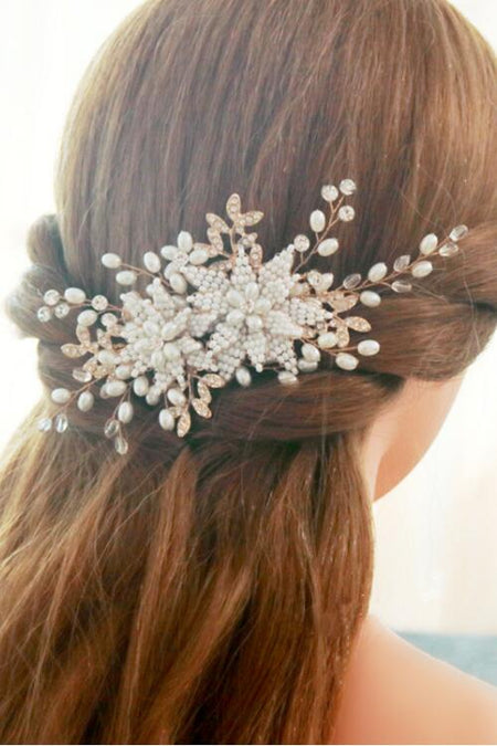 Gold Flower Wedding Headdress Bridal Wedding Hair Accessories