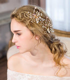 Bridal Headdress Korean Pearls Crystals Hairpin Clip Wedding Jewelry