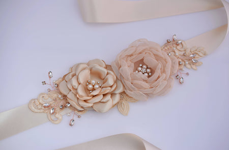 Beautiful Pearl Crystal Bridal Wedding Belt Diamante Sashes