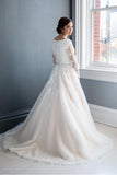 bride-modest-wedding-dress-with-lace-long-sleeves-1