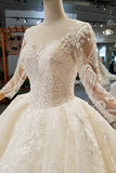 brilliant-lace-sheer-long-sleeves-ball-gown-dresses-wedding-3