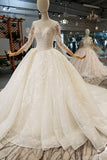 brilliant-lace-sheer-long-sleeves-ball-gown-dresses-wedding