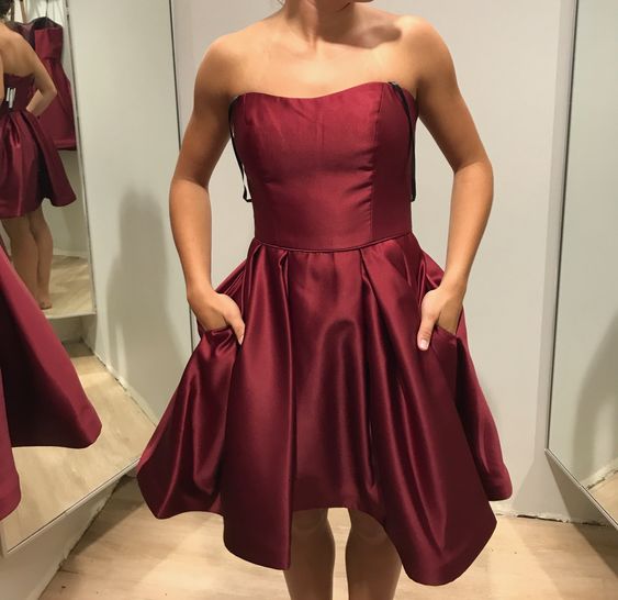 burgundy-satin-short-cocktail-party-dress-with-pockets-1