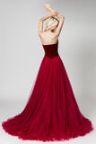 burgundy-velvet-evening-dresses-with-tulle-skirt-1