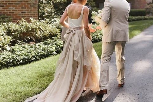 loveangeldress Casual Backyard Wedding Dresses with Irregular Skirt US8 / Ivory