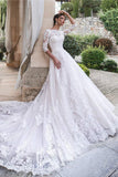 cathedral-train-white-lace-bridal-dresses-with-sleeves-vestido-de-boda