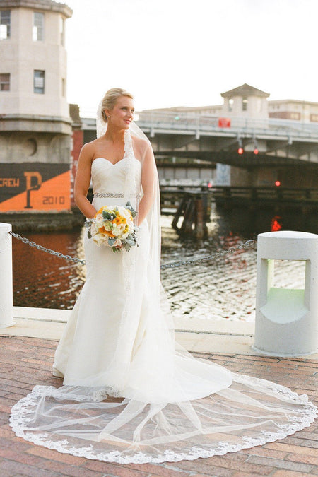 Two Tiers Ivory Tulle Bride Wedding Veil Cathedral