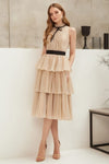 champagne-homecoming-dresses-with-tiered-skirt
