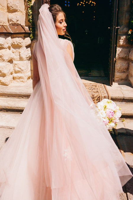 Two Tiers Ivory Tulle Bride Wedding Veil Cathedral