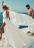 chic-chiffon-beach-wedding-gown-with-gold-belt-1