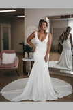 chic-v-neckline-mermaid-wedding-dress-with-long-train