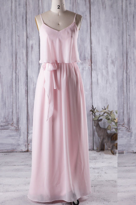 Rose-gold Sequin Bridesmaid Gown with Strapless Blouson Top