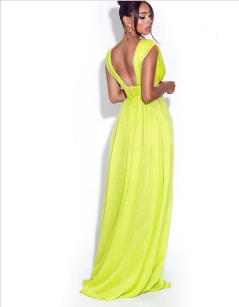 chiffon-lemon-yellow-prom-dress-with-high-slit-side-2