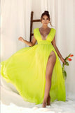 chiffon-lemon-yellow-prom-dress-with-high-slit-side