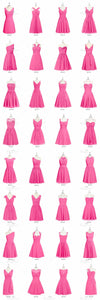 chiffon-mismatched-bridesmaid-dress-short-wedding-party-gowns