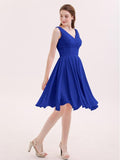 chiffon-royal-blue-bridesmaid-short-dresses-with-v-neckline-2