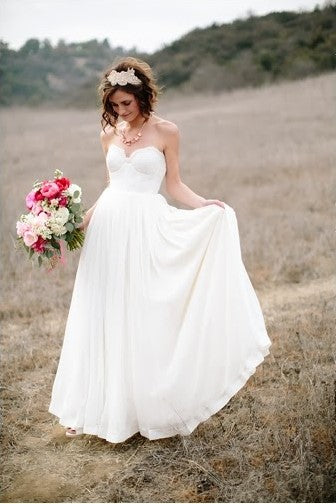 chiffon-rustic-wedding-dresses-with-lace-sweetheart-bodice