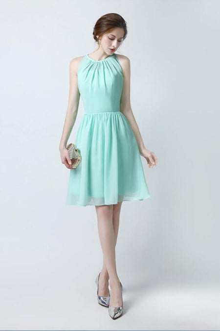A-line Lavender Lace Prom Dress Tea-Length