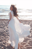 chiffon-summer-bridal-dresses-with-pleat-flare-sleeves-2