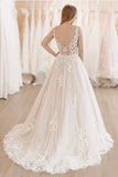 classic-a-line-lace-wedding-gown-with-v-neckline-1