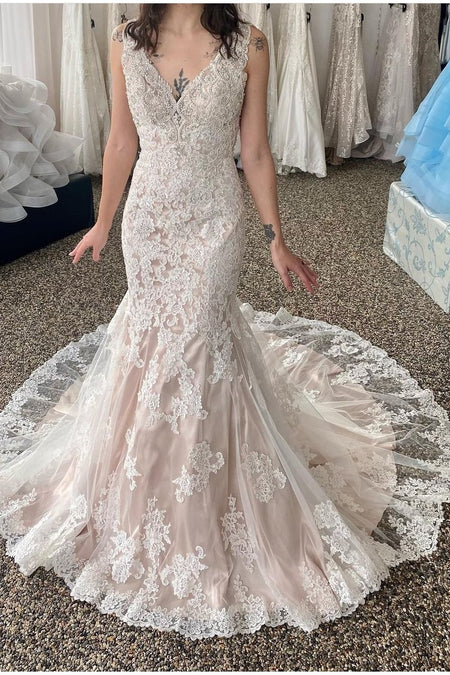 Square Neck Simple Mermaid Wedding Gown 2020