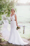 classic-fit&flare-lace-wedding-dress-with-flower-sash