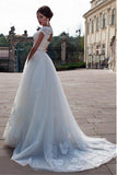 classic-lace-cap-sleeves-wedding-dress-with-black-belt-1