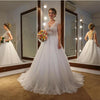 classic-lace-capped-sleeves-wedding-dresses-with-tulle-train-2