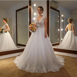 classic-lace-capped-sleeves-wedding-dresses-with-tulle-train-2