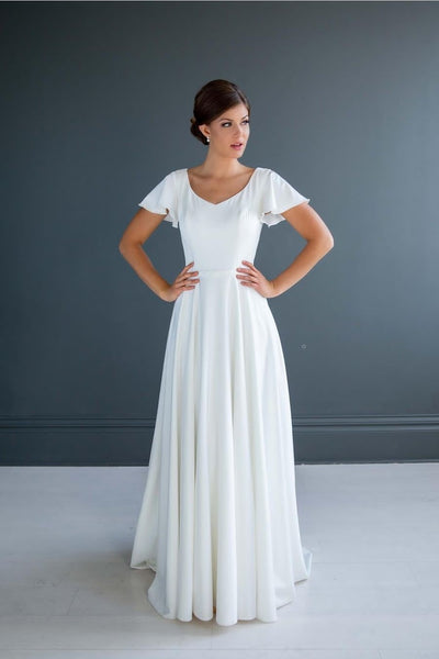 clean-a-line-wedding-dress-with-flared-short-sleeves-2