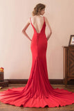 close-fitting-red-simple-prom-evening-dresses-with-pleated-train-1