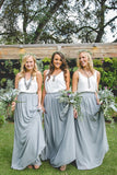 contrast-color-boho-bridesmaid-dress-with-chiffon-skirt