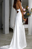 cowl-neckline-white-simple-wedding-gown-with-thin-straps