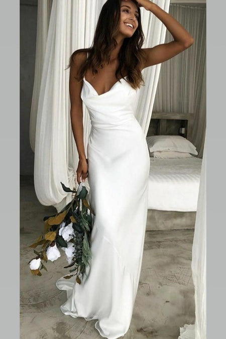 Strapless Satin Hi-lo Bridal Dress for Summer Weddings