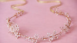 Crystal Freshwater Bridal Hair Vine Gold Wedding Hair Accessory